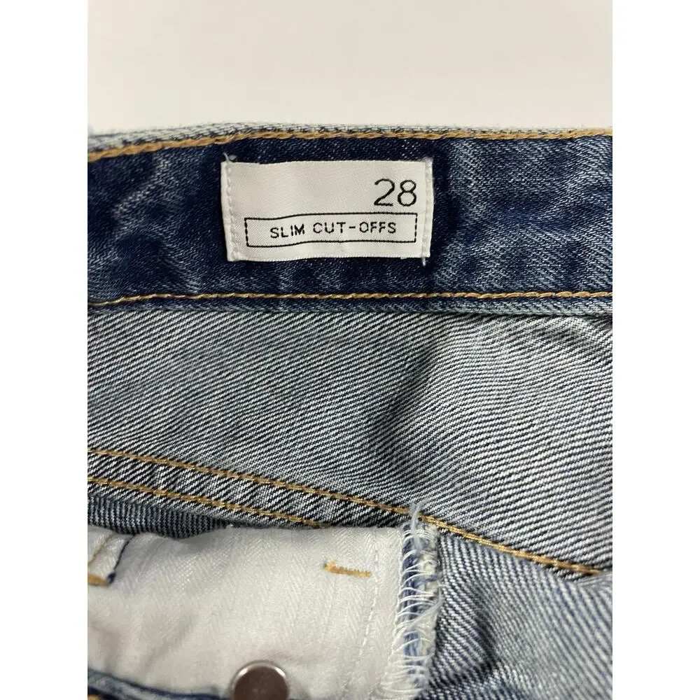 Gap 1969 Jean Denim Shorts Womens 28 Blue Authentic Slim Cut Offs